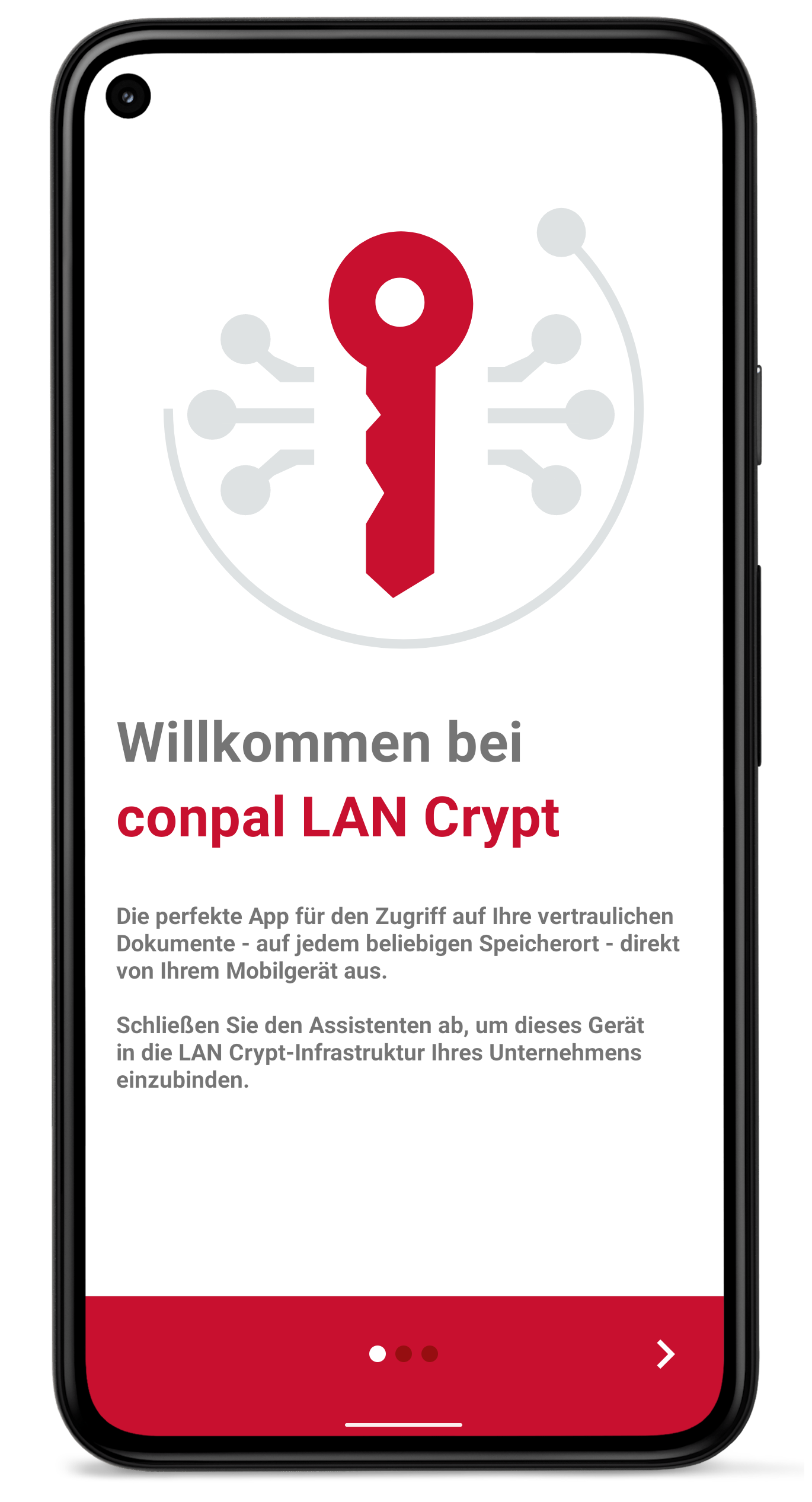 D_Android_V1_Welcome Screenshot conpal LAN Crypt für Android