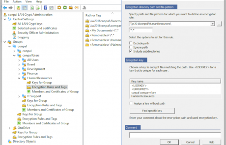 conpal LAN Crypt Screenshot Admin